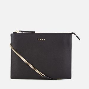 DKNY Black Bryant Park Flat Top Zip Crossbody Bag